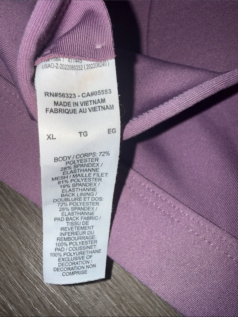 Nike Dri-FIT Mauve Purple Racerback Sports Bra Size XL